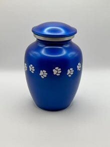 Cat Urn Blue With White Paws Metal White Paws Adds A Stunning Accent All Cat Urns 20% Off Cat Urn Pets Memories Forever 