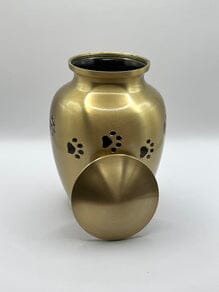 Cat Urns Brushed Bronze With Black Paw Metal (Best Seller) All Cat Urns 20% Off Cat Urn Pets Memories Forever 